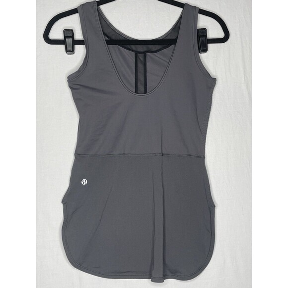 Lululemon Tops - Lululemon Gray Black Ride Inside Tank Athletic Top Size 2